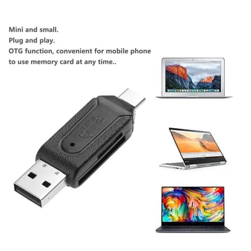 Кардридер Kuulee 2 в 1 USB OTG универсальный кардридер Micro TF/SD удлинитель для телефона