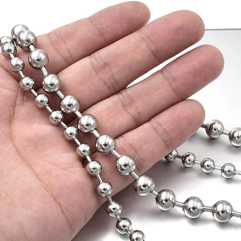Ожерелье чокер из нержавеющей стали с бусинами и шариками WN040|ball chain necklace|stainless steel