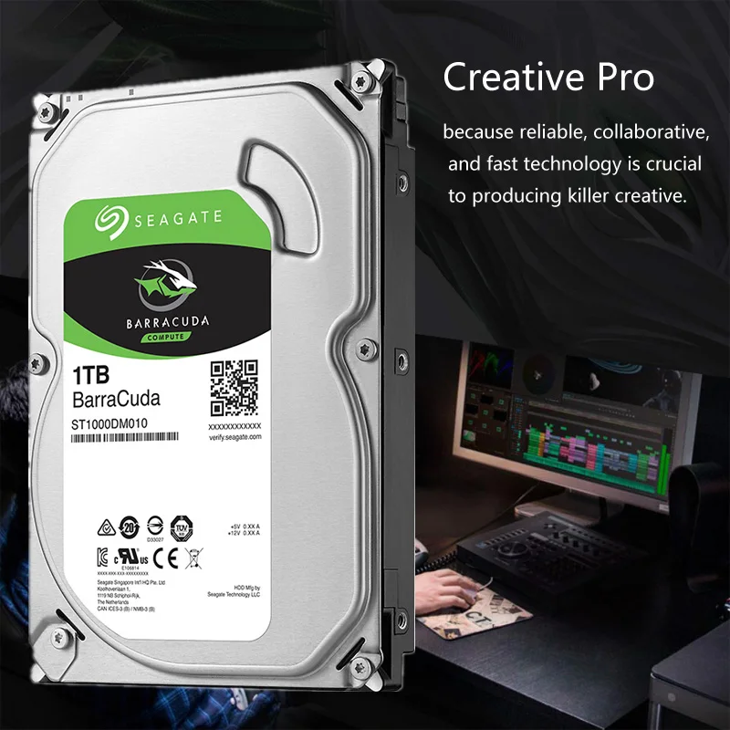 Seagate 1 ТБ жесткий диск HDD рабочего внутренний HD 1000 ГБ T 7200 об/мин 64 M 3 5 &quot6 ГБ/сек. Кэш