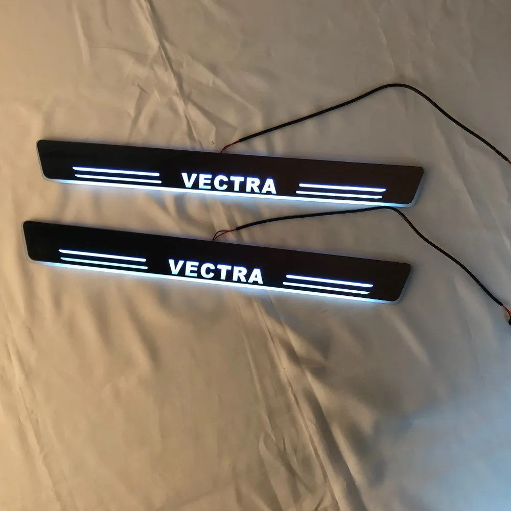 RQXR led движущиеся двери потертости для Opel vectra c динамический порог пластина плоский накладной поток/натюрморт свет, 2 шт