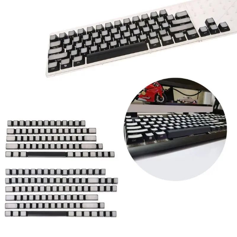 RGB передние/боковые напечатанные клавиши с подсветкой ISO ANSI макета прозрачные для