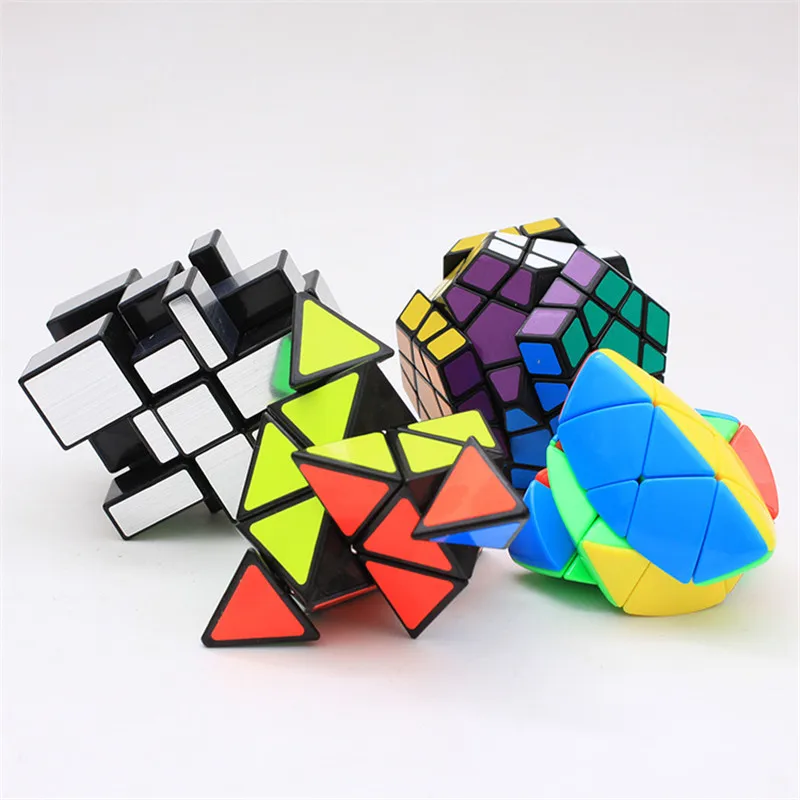 4Pcs/Set Megaminx Dodecahedron 12 Sided Speed Magic Cube Profession Shaped Pyramid Mirror Puzzle Educational Toys For Kids | Игрушки и