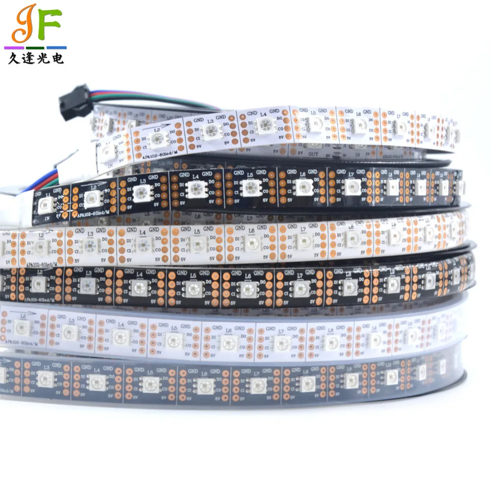 5 м SK9822 24 30 36 60 72 144 светодиодов/м 5050 RGB полноцветная адресная светодиодная
