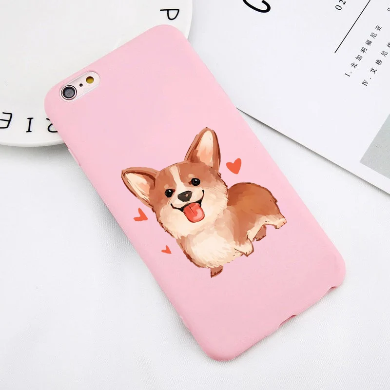 TPU Для iphone 7 6S попка корги Щенок Прекрасный чехол для телефона с рисунком в виде животного Розовый цвет мягкий чехол для iphone Xs 8 7 6 Plus XS MAX XR силиконовый чехол - Цвет: TPU