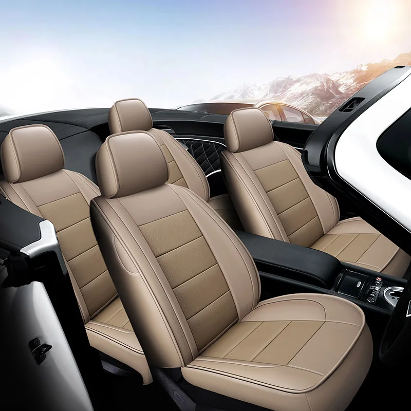 color 2 Yuzhe Авто автомобилей из воловьей кожи кожаный чехол автокресла для Audi A6L Q3 Q5 Q7 S4 A5 A1 A2 A3 A4 B6 b8 B7 A6 автомобильные аксессуары - Название цвета: color 2