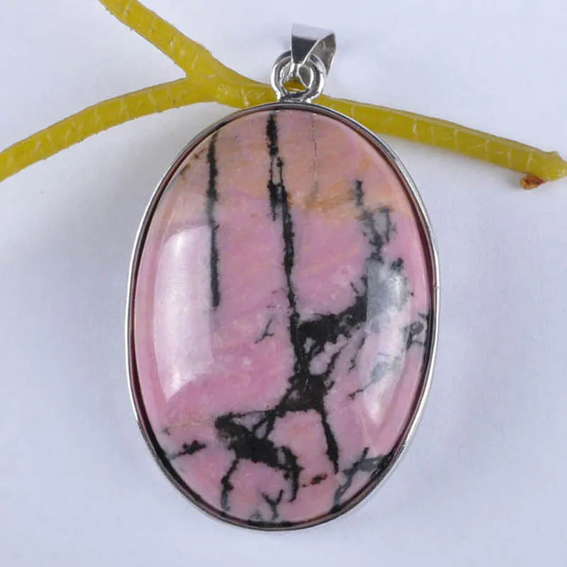 Овальный кулон с бусинами из родонита ювелирные изделия для женщин подарок S940|oval