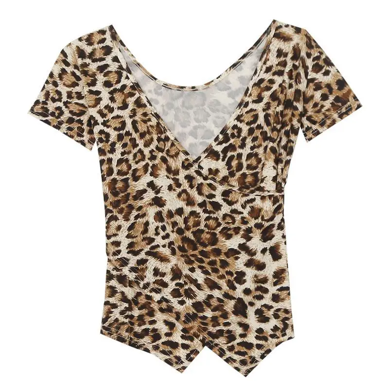 Женская блузка с v образным вырезом и асимметричным подолом повседневная