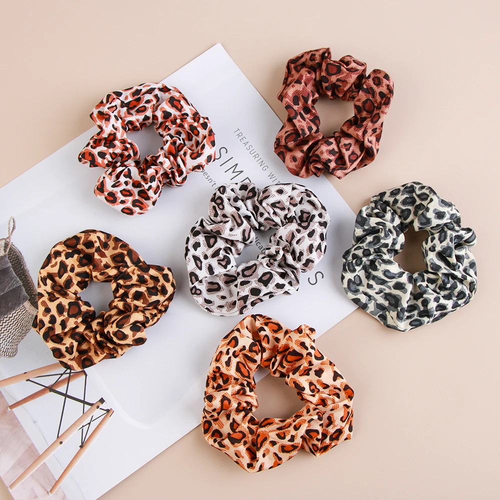 Мягкая бархатная резинка для волос с леопардовым принтом 1 шт. эластичная
