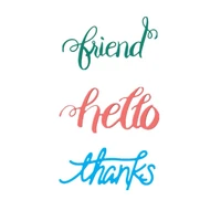 friend hello thanks metal cutting dies words for diy scrapbooking embossing paper cards making crafts supplies new 2019 diecuts
