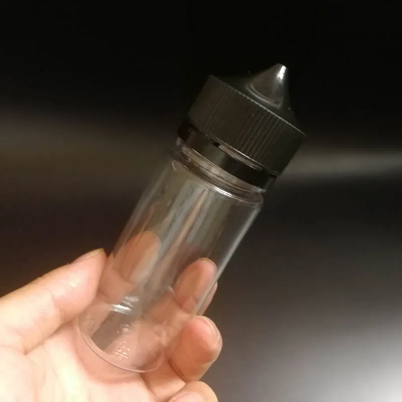 Пустой ПЭТ 100 мл пластик капельницы бутылочки с защитой от детей шапки и длинные