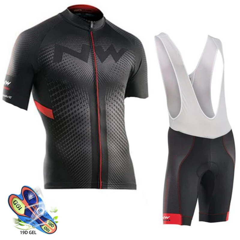 Bib cycling set Northwave NW Мужская одежда для велоспорта с коротким рукавом, трикотажные комплекты, летний триатлонный обтягивающий костюм, Быстросохнущий дышащий анти-УФ - Цвет: Bib cycling set