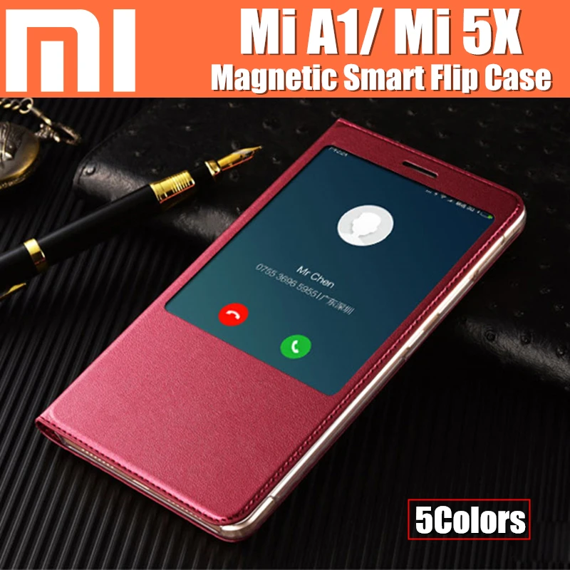 Чехол для xiaomi mi A1 fanda magnet to auto sleep/wake up smart flip cover catman Оригинальный чехол 5x mi5x|flip