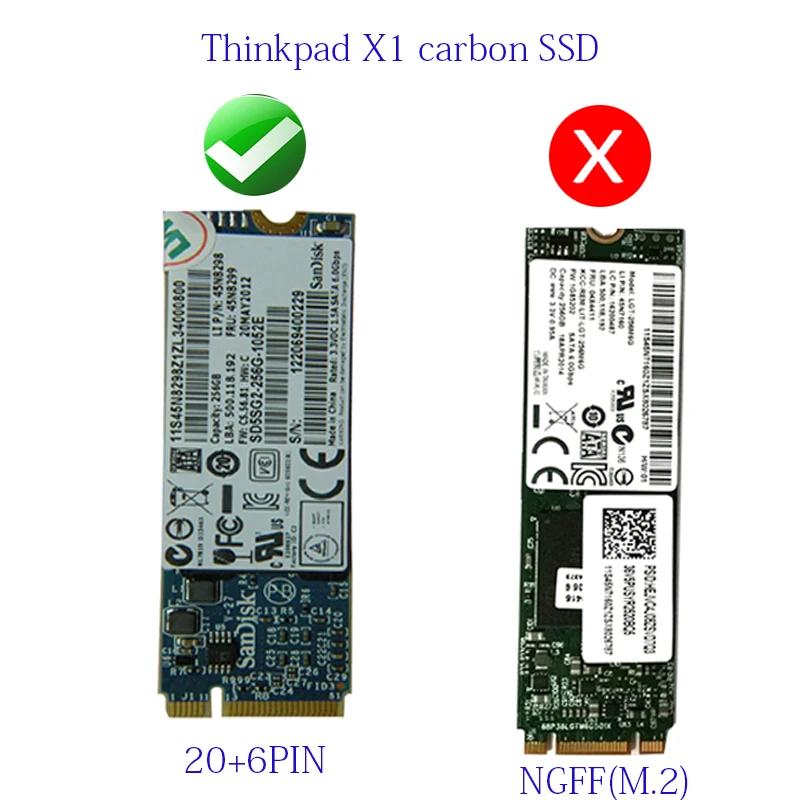 Ультрабук HL THINKPAD X1 Carbon Sandisk 20 + 6 Pin SSD на SATA адаптер только для Lenovo|Платы расширения|