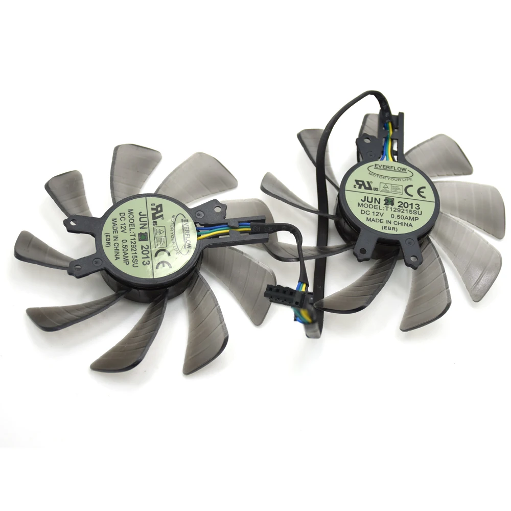 Everflow T129215SU 85 мм DC 12 В 0.50A Графика карты вентилятор охлаждения для ASUS GTX460 hd6790 GTX650Ti