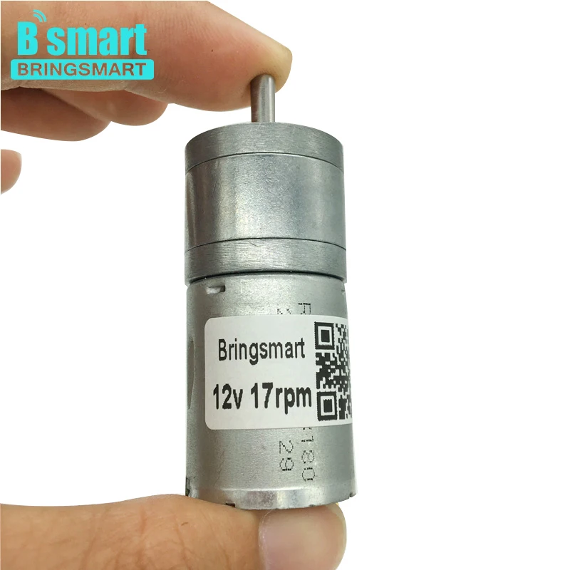 Bringsmart JGA25-370 Шестерни мотор, работающего на постоянном токе 12 В в низких оборотах робот высокий крутящий момент микро 6v щеточный Мотор 12 Вольт 24v DC робот Reducter
