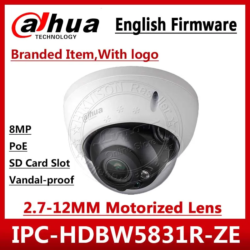 Dahua IPC-HDBW5831R-ZE 4K 8MP POE 2,7 мм~ 12 мм Моторизованный объектив IR50m IP67 1K10 камера безопасности SD логотип IPC-HDW5831R-ZE