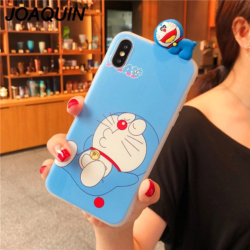 Модный милый 3D Doraemon мягкий TPU кукольный чехол для Apple iPhone X XS XR Max 8 7 6 6S Plus |