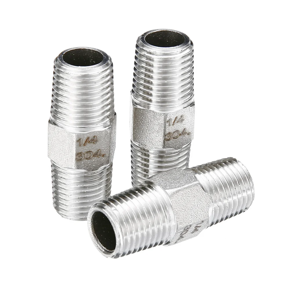 3 шт. 304 1/4 &quotBSP воздушный шланг компрессора фитинги Двойной внешний зуб мужской