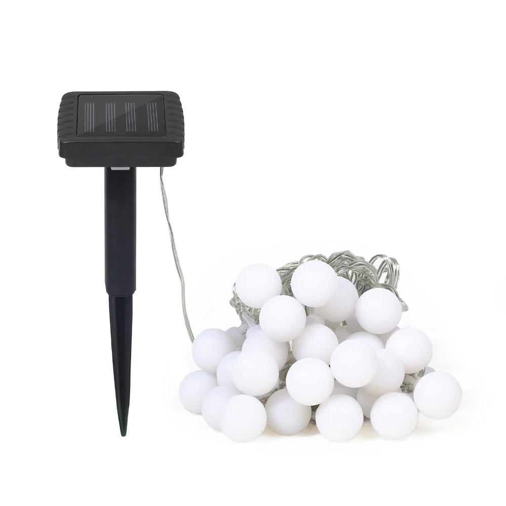 Warm White Globe 50LEDs Ball String Lights Solar Powered Christmas Light Patio For Home Garden Lawn Party Decoration | Лампы и
