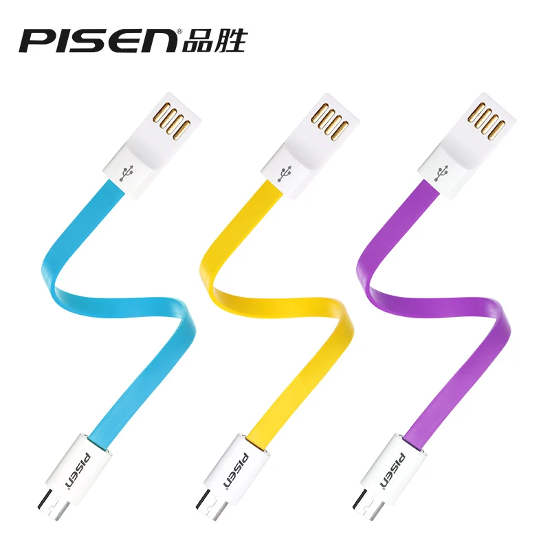 Pisen марка 0.2 м android данных кабель 8Pin микро зарядное устройство USB 3 цветов для Xiaomi Mp3