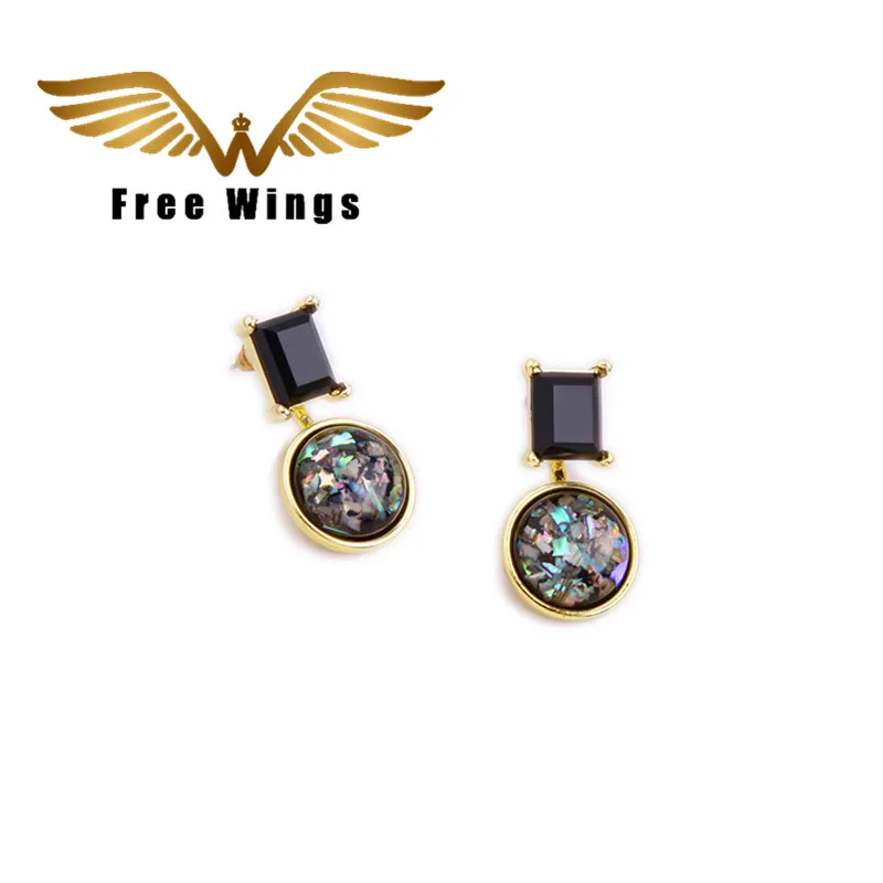 Европейские и американские модные цветные серьги женские Геометрические