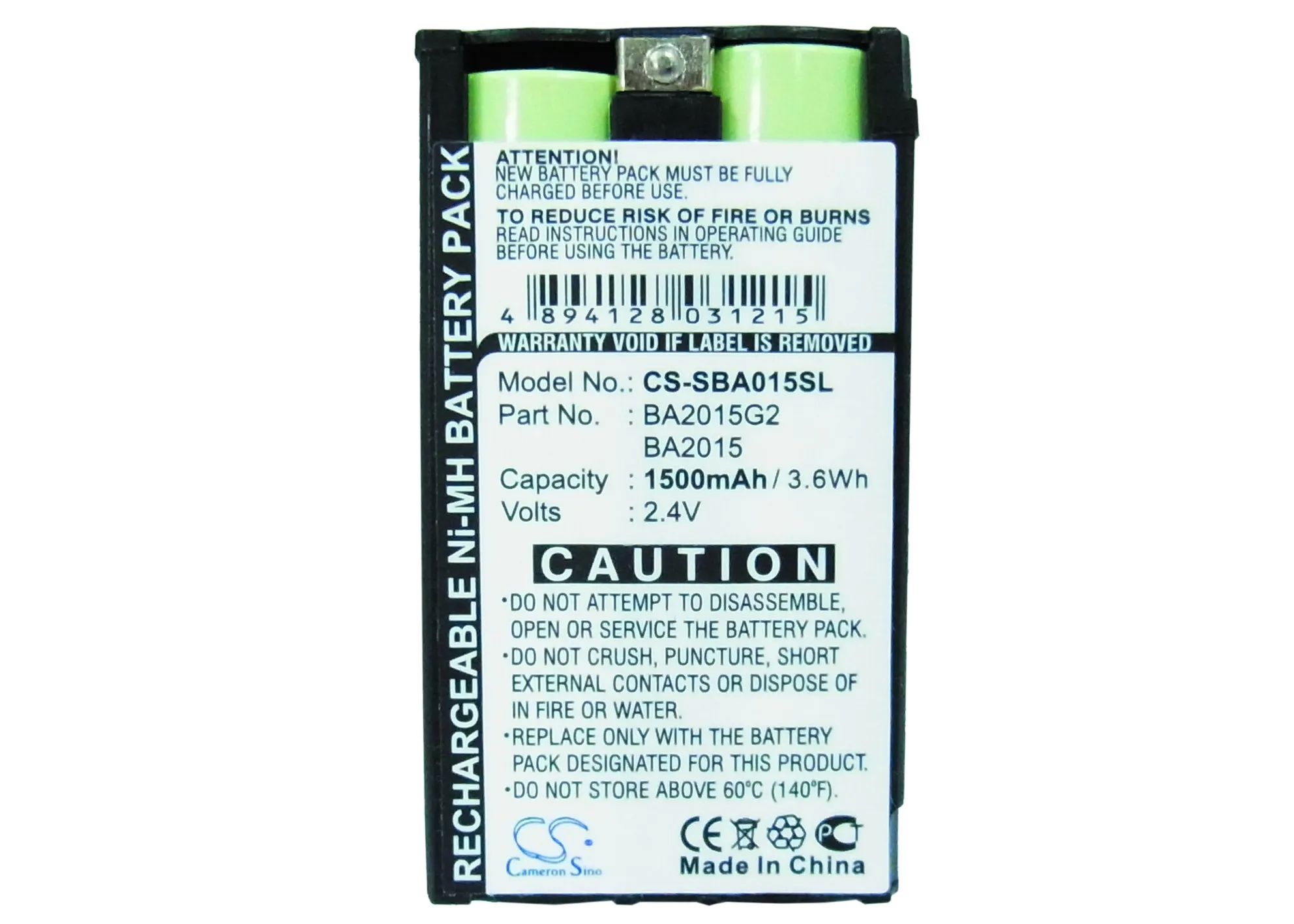 Аккумулятор Cameron Sino 1500mAh BA2015 BA2015G2 для Sennheiser 2015FM EK1038 G2|Цифровые аккумуляторы| |