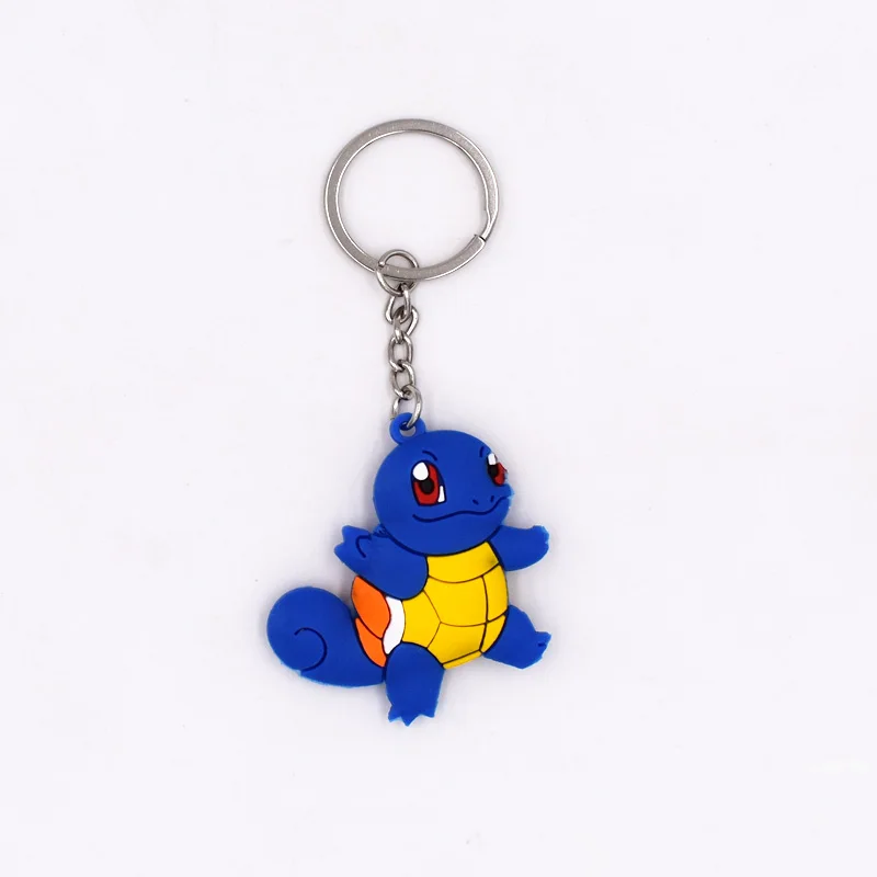 Squirtle 4-7 см Charmander брелок Монстры ключ держатель Go брелок кулон 3D Мини Пикачу Сквиртл Bulbasaur Sandshren фигурка игрушки - Цвет: Squirtle