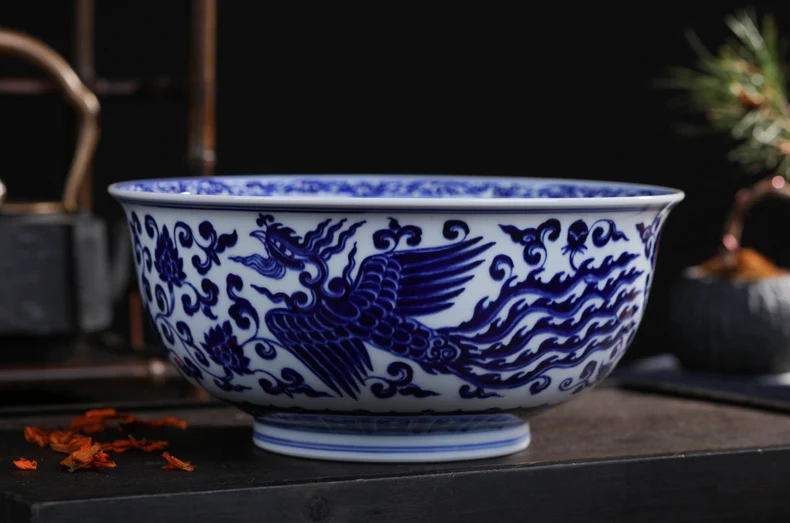 Changwuju в Цзиндэчжэнь керамические миски для закусок экологически чистый большой размер Ручной работы синий и белый celadon миска для смешивания лапши