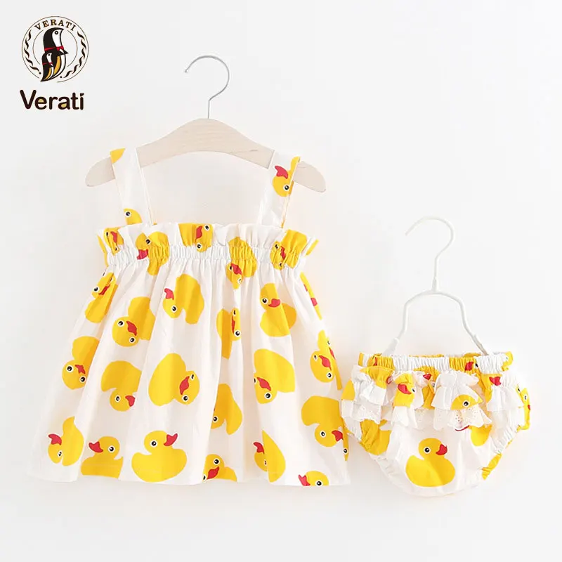 VERATI девушки летом прохладно слинг набор Маленькая Девочка Лето желтая утка