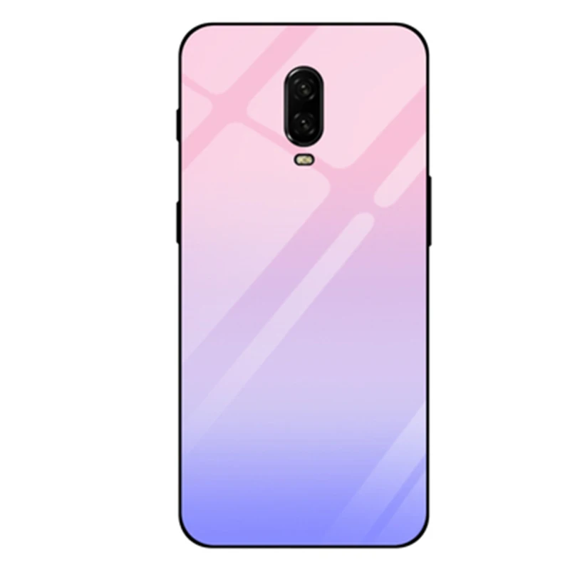 For Oneplus 6T case Gradient Tempered Glass Case 6 T 1+6T A6010 Silicone Frame Hard Back Cover Oneplus6T shell | Мобильные телефоны