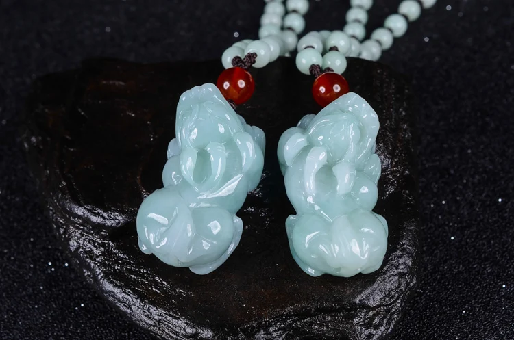 Кулон из натурального бирманского камня резное ожерелье Pokemon Pixou мужское и