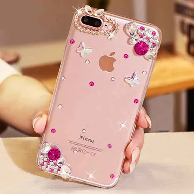 XSMYiss Fashion Bling Crystal Rhinestone Diamond Soft Transparent Case For Samsung S6 S7 S8 S9 S10 S20 S21 PLUS Note5 8 9 10 20 | Мобильные
