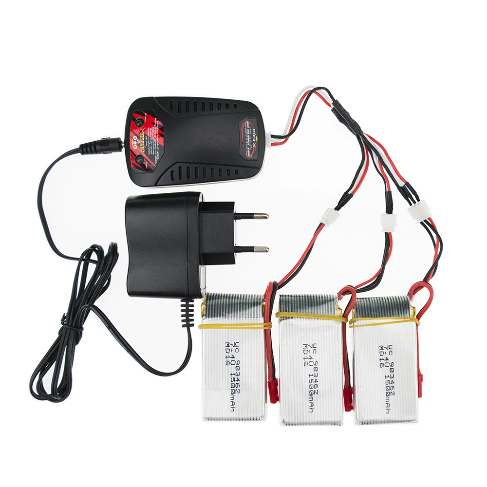 3 шт. 7 4 В 1500 мАч Lipo батарея jst вилка EU зарядное устройство для WLtoys V913 2 4G 4CH с