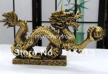

NEW LARGE Brass Chinese Oriental Feng Shui Water Dragon Year Statue