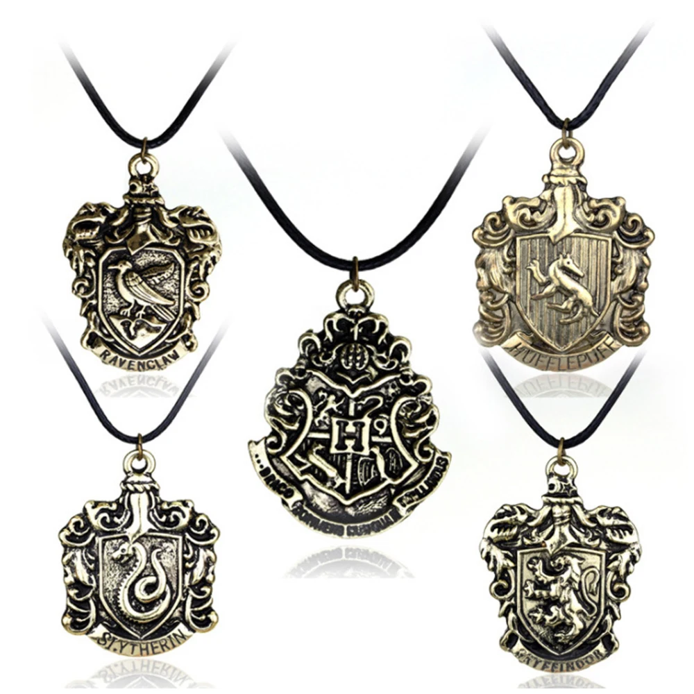 Металлическая подвеска Hogwarts Gryffindor Slytherin ravencaw Hufflepuff ожерелье оптовая