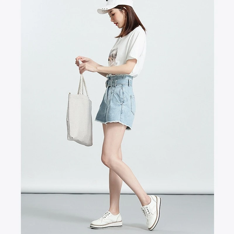 Женские джинсовые шорты с завышенной талией летние облегающие повседневные