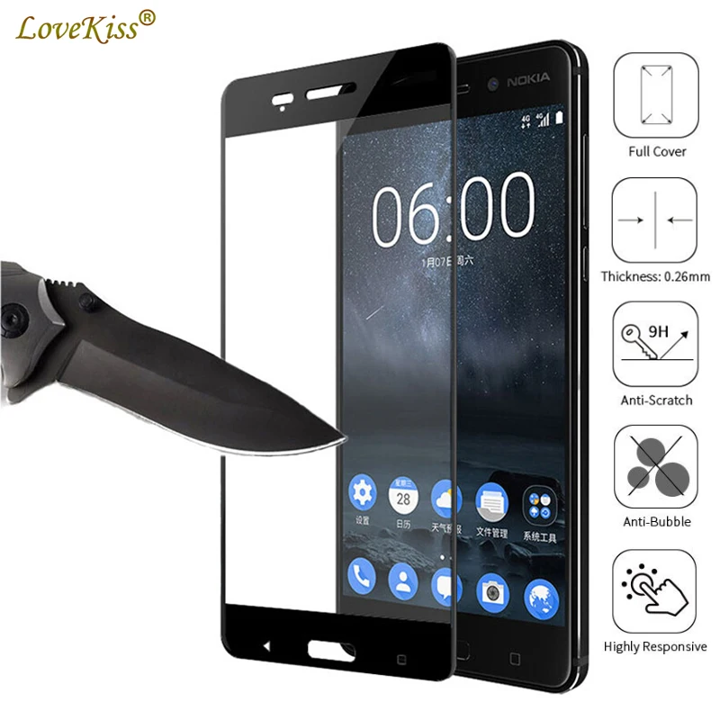3D полноэкранная стеклянная пленка для Nokia 2 3 5 6 7 8 Nokia8 Nokia3 Nokia6 Nokia5 защита экрана
