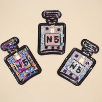 new perfume with sequined patches fashion applique lron on patch for clothes bags diy decal apparel accessory 1pcs