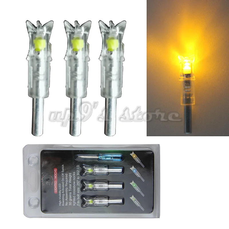 3 шт./лот автоматически освещенная желтая светодиодная стрелка Nocks для