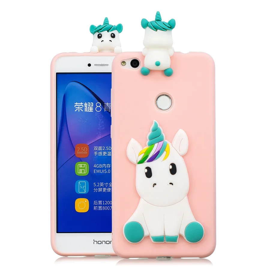 Pink Unicorn Case Honor 8 Lite Fundas для huawei P8 Lite чехол для huawei P9 Lite чехол Мягкая панда Единорог ручной работы мультяшный чехол для телефона s - Цвет: Pink Unicorn Case
