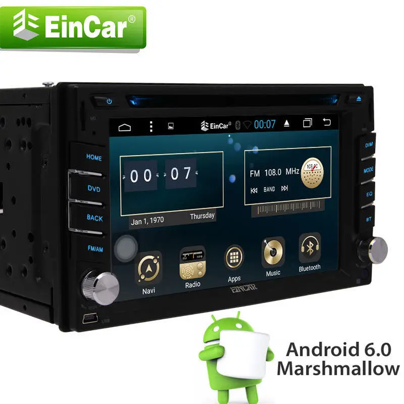 Четырехъядерный Andriod 6 0 Автомобильный стерео радио DVD gps плеер Navi 2 &quotзеркало wifi