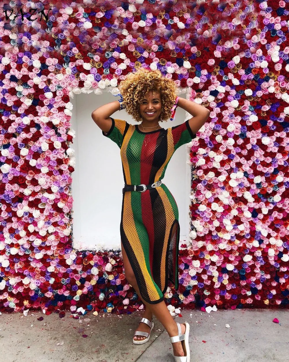 Специальный дизайн 2018 новое популярное повседневное Стильное женское платье VAZN