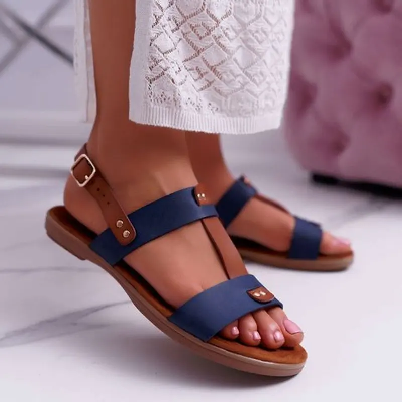 Sandalias Mujer/женские летние сандалии на плоской подошве сандалии-гладиаторы с