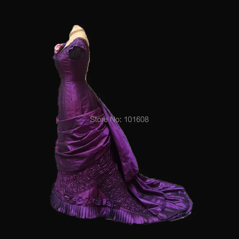 Tailored!Royal Purple French Duchess Civil war Theatre 18th Marie Antoinette DRESS Tartan Victorian Colonial dresses HL-299 |