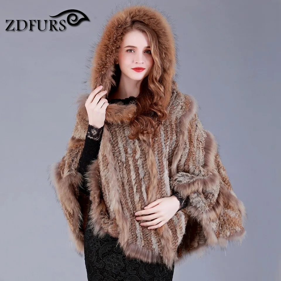 ZDFURS * Новые Модные теплые женские зимние сапоги Большой кроличье пончо с