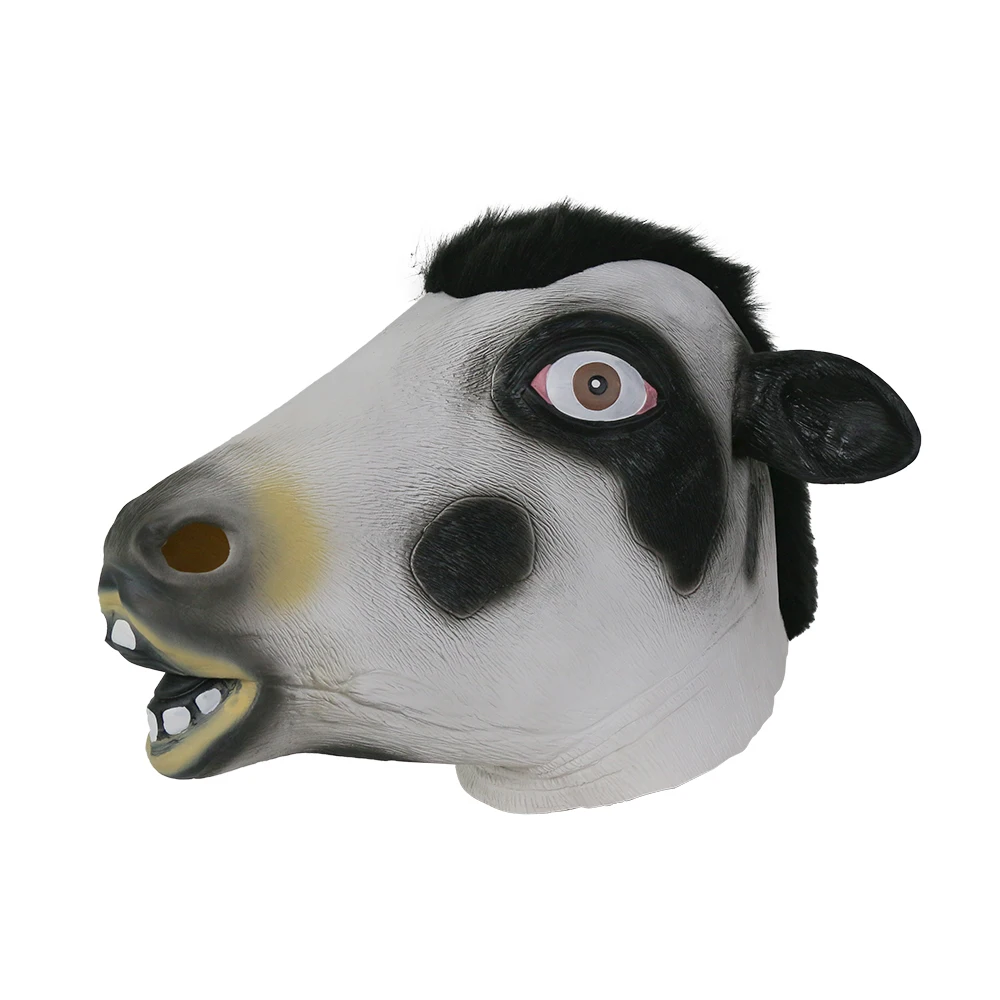 Милая маска коровы Хэллоуин голова животного полное лицо взрослых Маска для