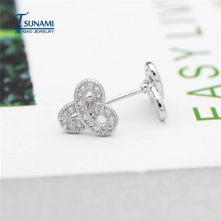Новый дизайн роскошные фирменные серьги с бантом из циркония предпочтительный