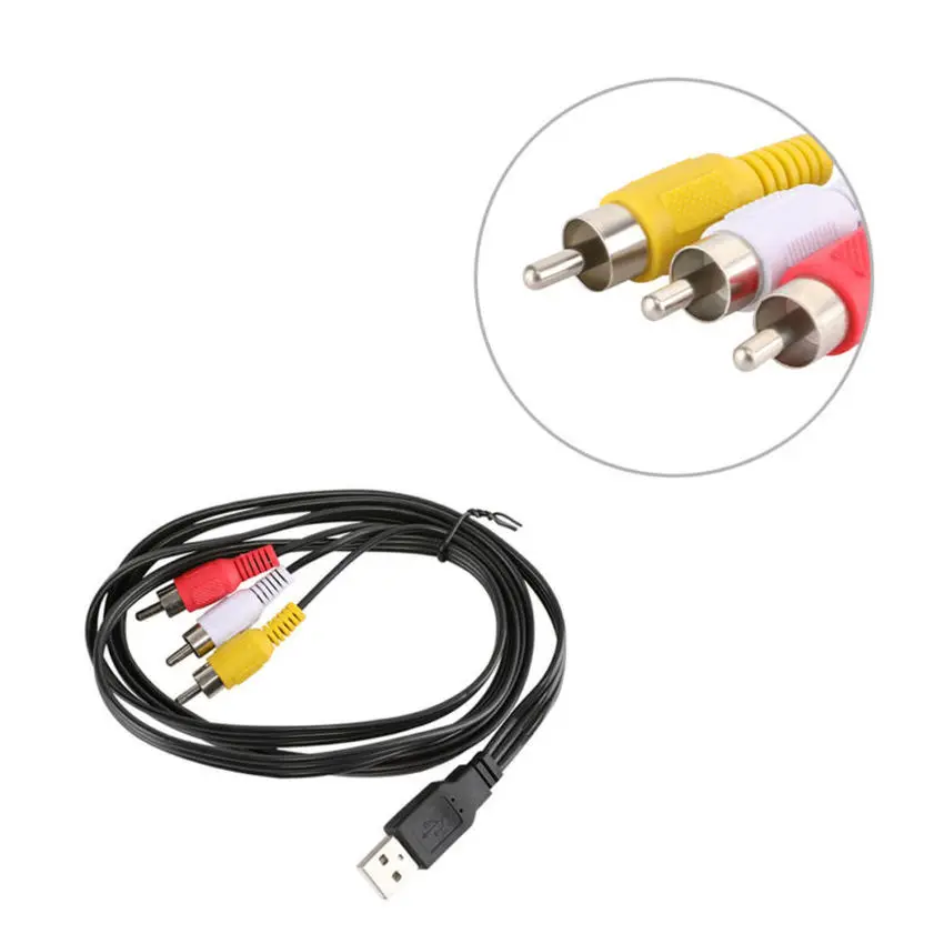 1 5 м/5 футов 3 RCA штекер к USB A Адаптер Аудио Видео кабель для передачи данных