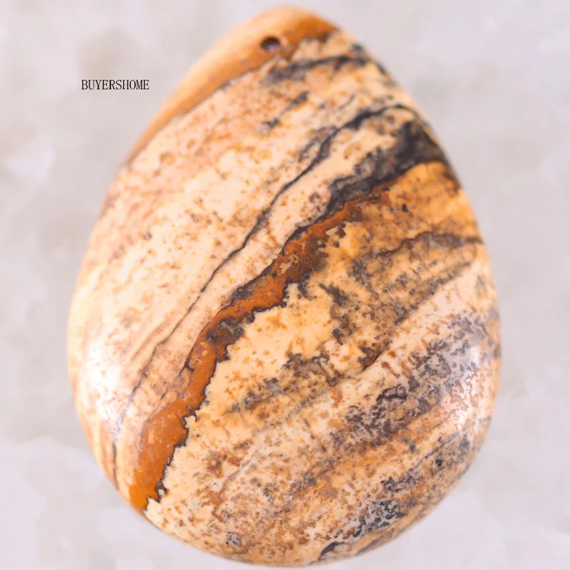 Picture Jasper Модное ювелирное изделие, натуральный камень, капля воды, тигровый глаз, унакит, эпидот, зеленый авантюрин, родонит, оникс, кристальная подвеска, 1 шт - Окраска металла: Picture Jasper