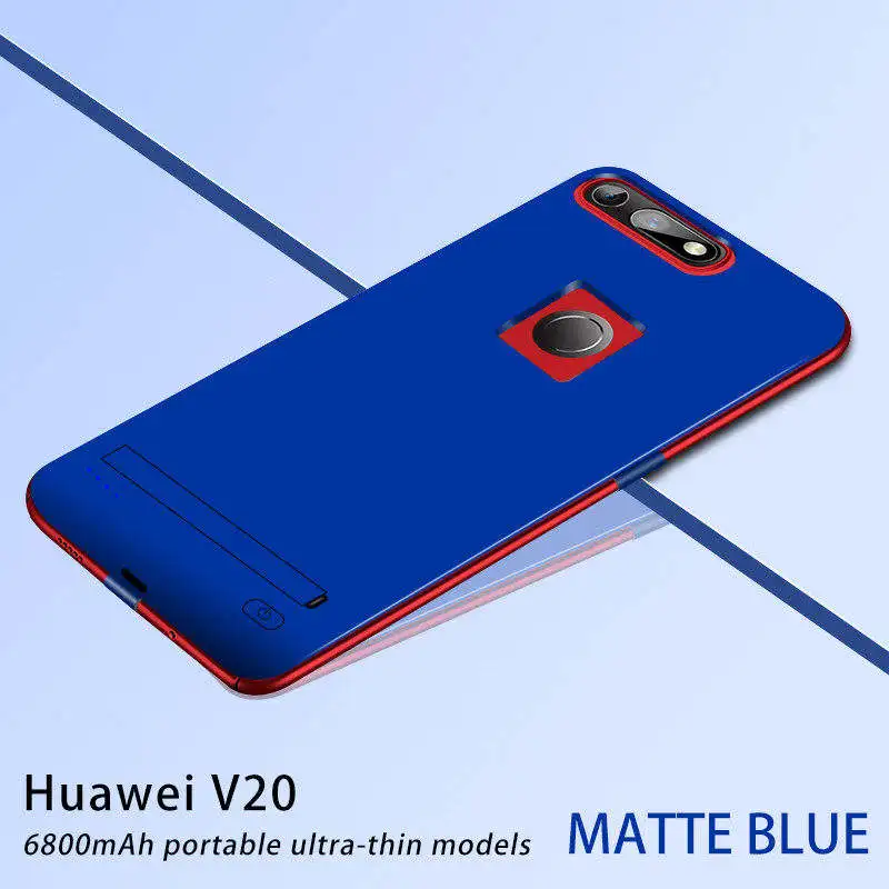 Blue Чехол для аккумулятора 6800 мА/ч для huawei V20, чехол для внешнего аккумулятора, тонкое быстрое зарядное устройство, внешний аккумулятор, чехол для huawei Honor V20 - Цвет: Blue